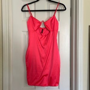 Fitted cutout neon dress.